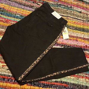 Jessica Simpson Adored Black Jeans with Leopard Detail